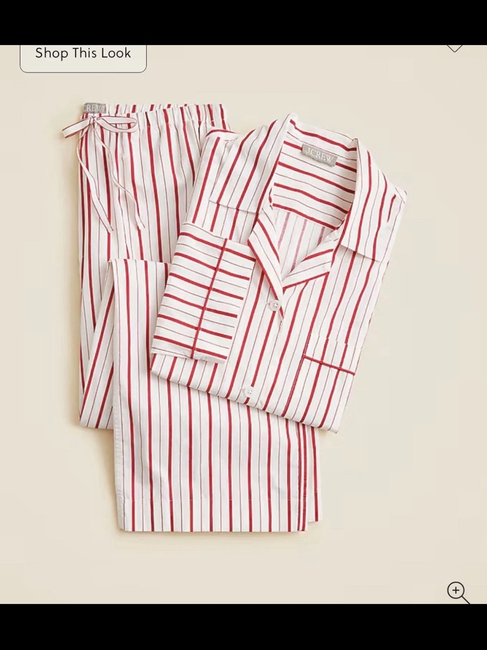 J Crew Cotton poplin long-sleeve pajama pant set in stripe